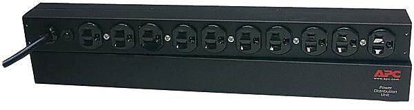 APC Basic Power Distribution Unit, 10-Outlet, 1U Rack Mount, Black (AP9564)