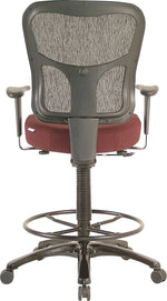 Tempur-Pedic Fabric Drafting Stool with Backrest and Footrest with Lumbar Support, Burgundy (TP8200-BURGUNDY)