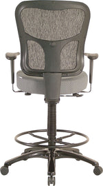 Tempur-Pedic Fabric Drafting Stool with Backrest and Footrest with Lumbar Support, Gray (TP8200-GREY)