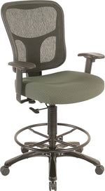 Tempur-Pedic Fabric Drafting Stool with Backrest and Footrest with Lumbar Support, Olive (TP8200-OLIVE)