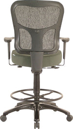 Tempur-Pedic Fabric Drafting Stool with Backrest and Footrest with Lumbar Support, Olive (TP8200-OLIVE)