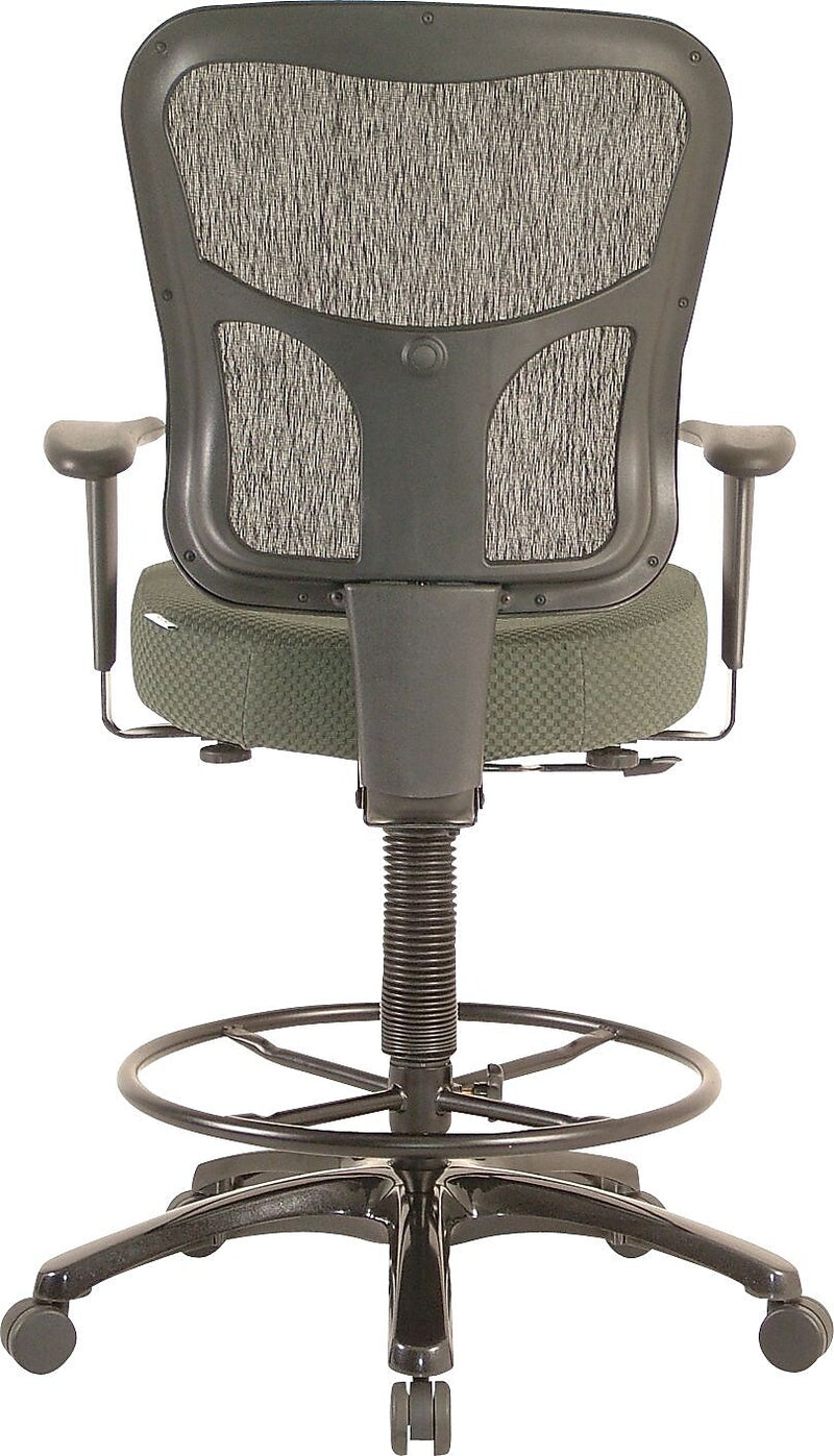 Tempur-Pedic Fabric Drafting Stool with Backrest and Footrest with Lumbar Support, Olive (TP8200-OLIVE)