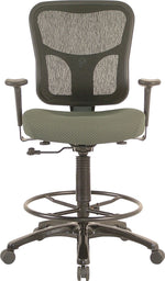 Tempur-Pedic Fabric Drafting Stool with Backrest and Footrest with Lumbar Support, Olive (TP8200-OLIVE)