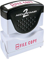 Accu-Stamp2® One-Color Pre-Inked Shutter Message Stamp, FILE COPY, 1/2" x 1-5/8" Impression, Red Ink (035596)