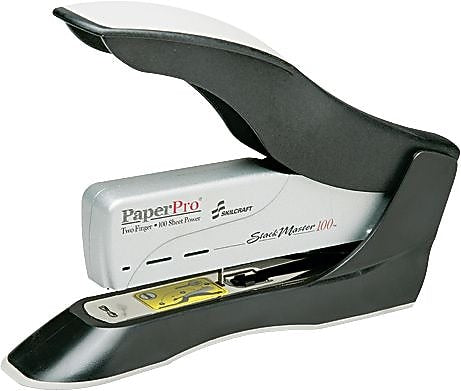 AbilityOne PaperPro Rugged Professional Spring-Powered Stapler, Fastening Capacity 100 Sheets, Black