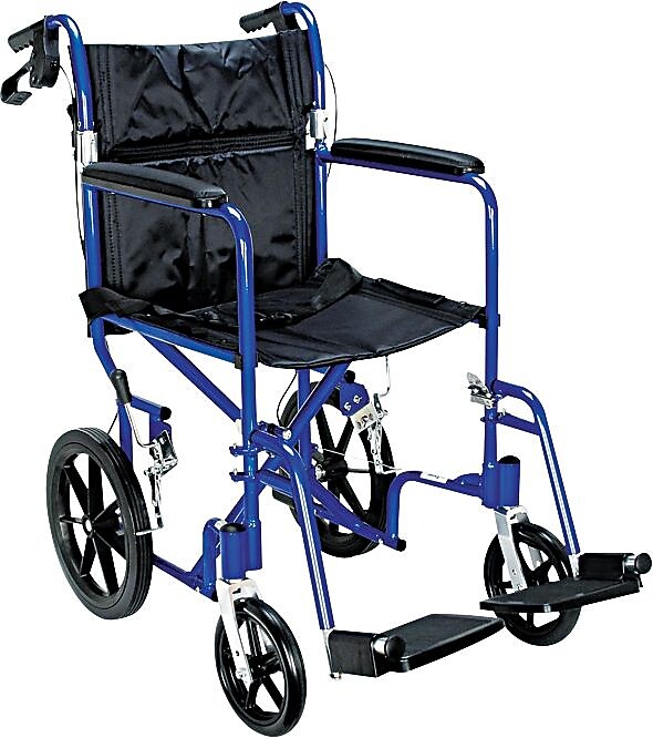 Excel Deluxe Aluminum Transport Wheelchair, 19 x 16, 300 lbs. (MDS808210ABE)