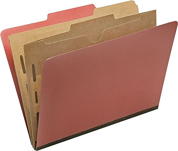 AbilityOne Classification Pocket Folder, 6-Section, Letter, Earth Red, 10/Bx (7530016006979)