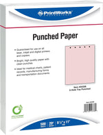 Paris Business PrintWorks Professional 5 Hole Punched Perforated Papers, 20 lb., LETTER-Size, Pink, 8 1/2"x 11", 2,500 Sheets/Ct