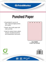 Paris Business PrintWorks Professional 5 Hole Punched Perforated Papers, 20 lb., LETTER-Size, Pink, 8 1/2"x 11", 2,500 Sheets/Ct