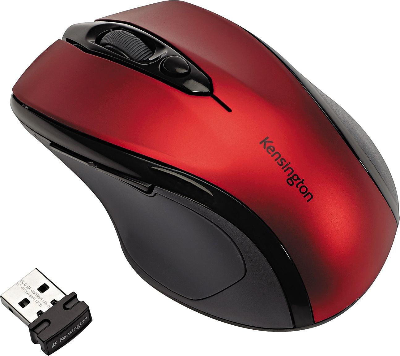 Kensington Pro Fit Wireless Ergonomic Ambidextrous Optical Mouse, Ruby Red (KMW72422)