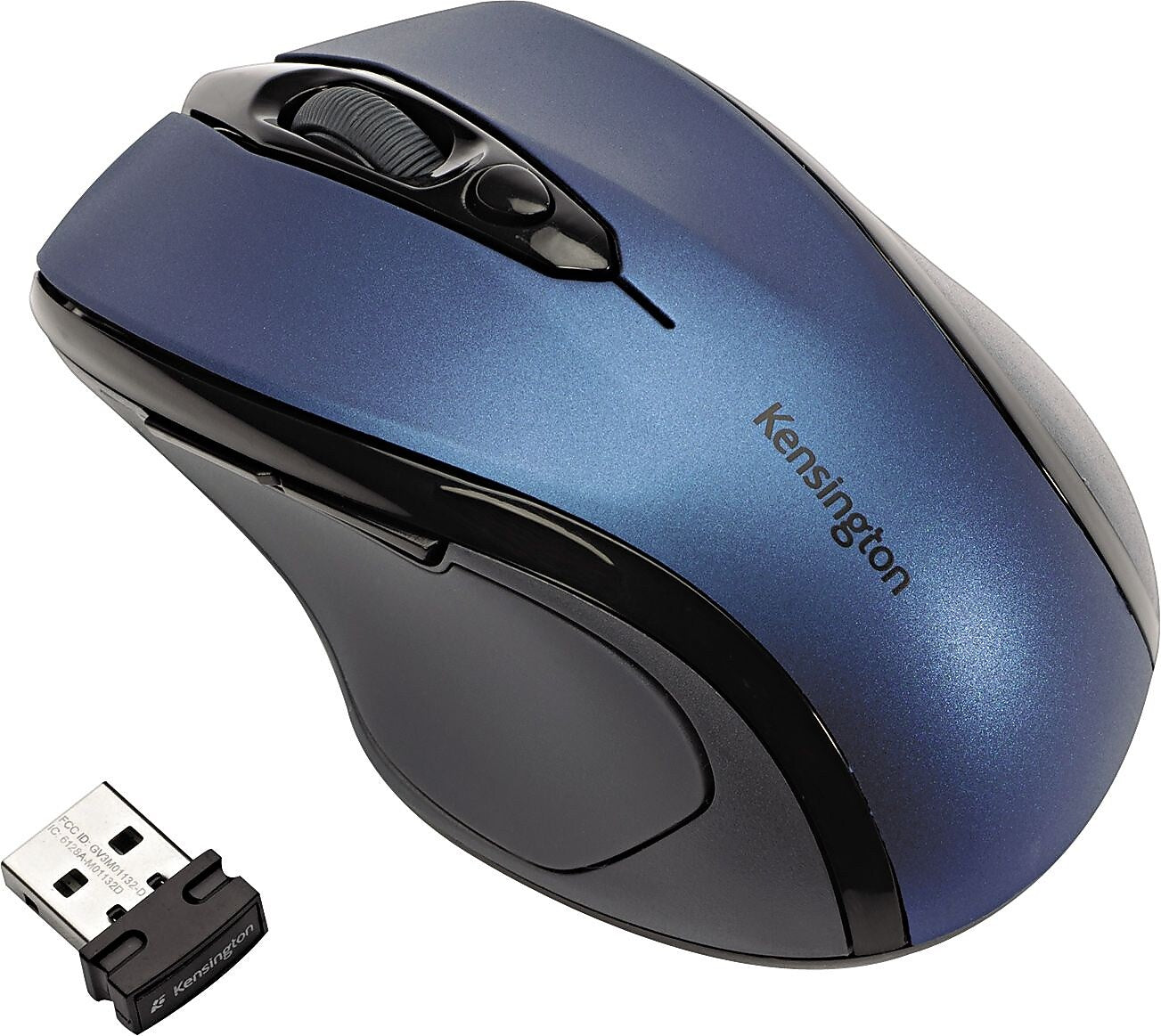 Kensington Pro Fit Wireless Ergonomic Optical Mouse, Sapphire Blue (K72421WW)