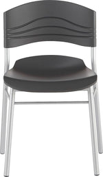 Iceberg CafeWorks Cafe Chair, Plastic, Graphite, Seat: 21"W x 19"D, Back: 21"W x 14"H