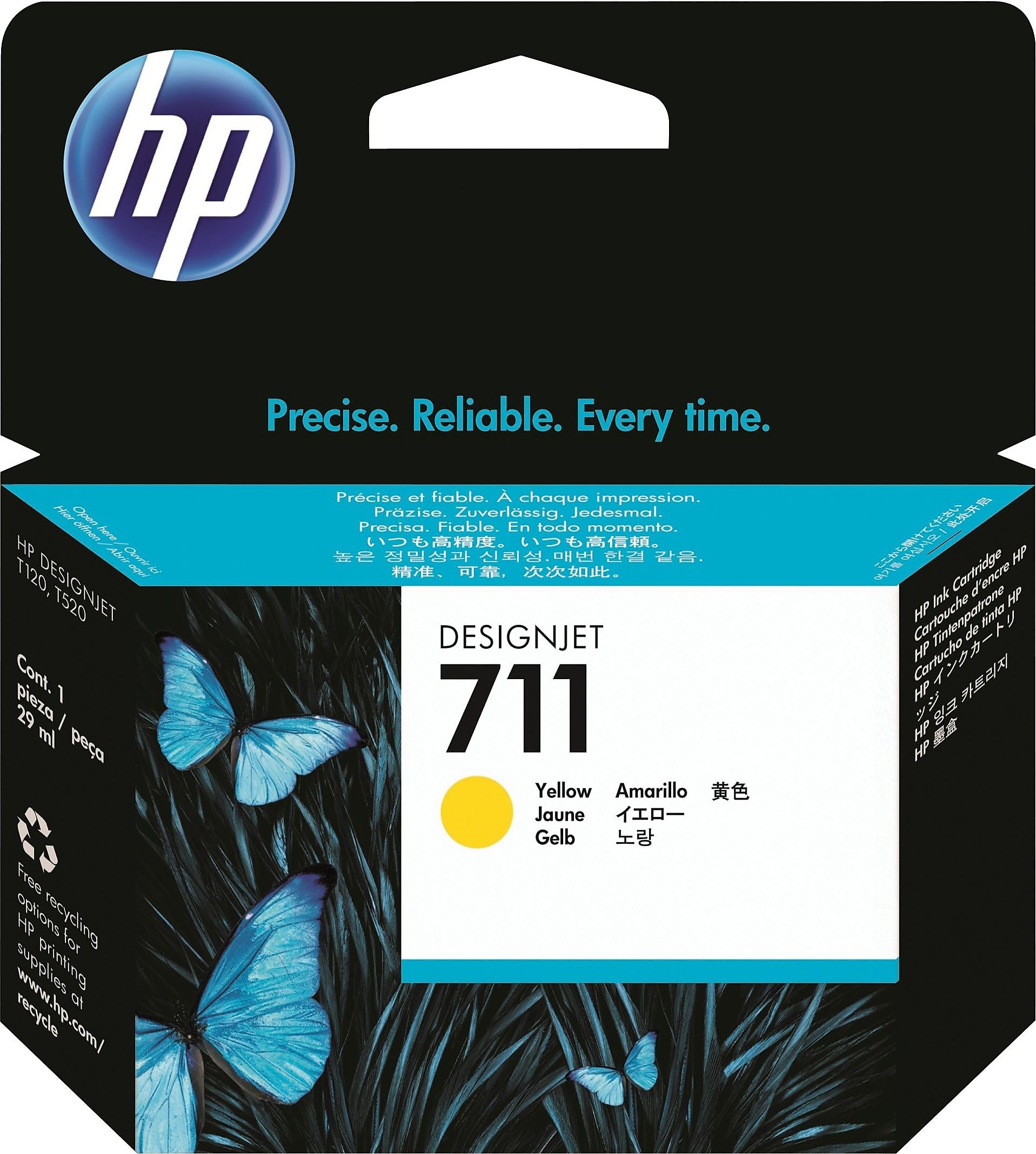 HP 711 Yellow Standard Yield Ink Cartridge (CZ132A)