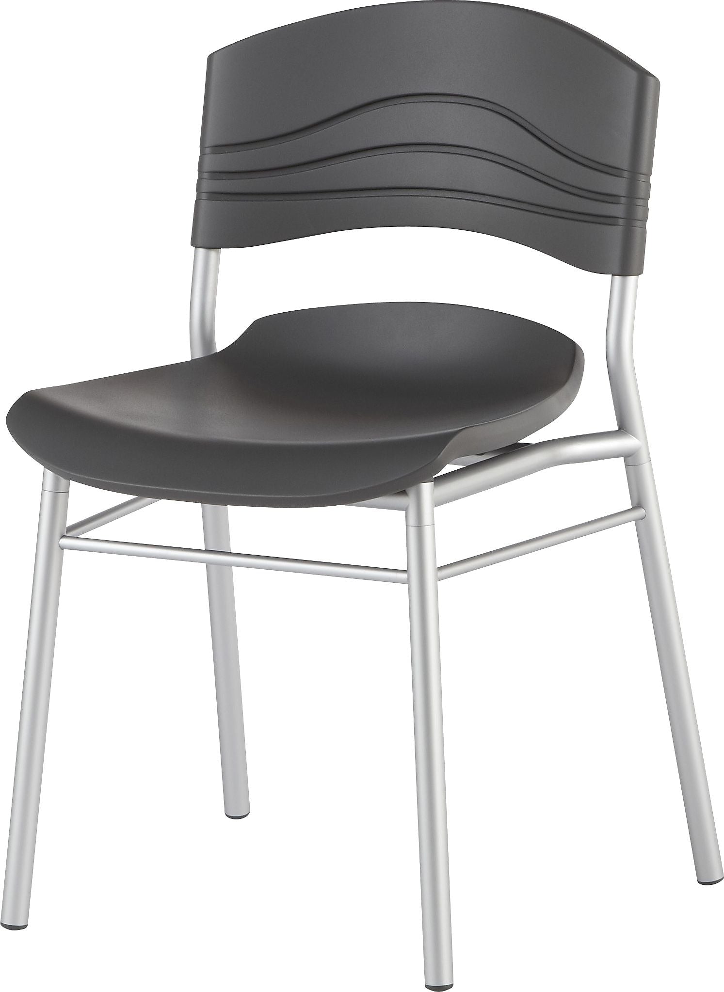 Iceberg CafeWorks Cafe Chair, Plastic, Graphite, Seat: 21"W x 19"D, Back: 21"W x 14"H