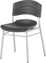 Iceberg CafeWorks Cafe Chair, Plastic, Graphite, Seat: 21"W x 19"D, Back: 21"W x 14"H