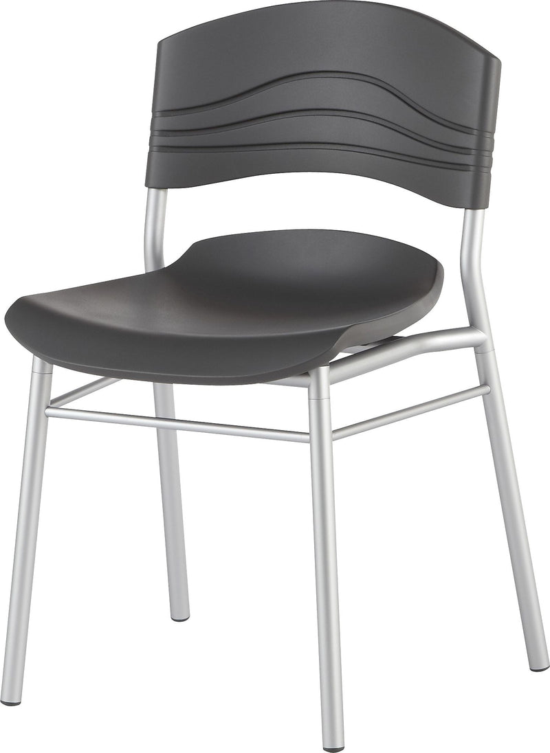 Iceberg CafeWorks Cafe Chair, Plastic, Graphite, Seat: 21"W x 19"D, Back: 21"W x 14"H