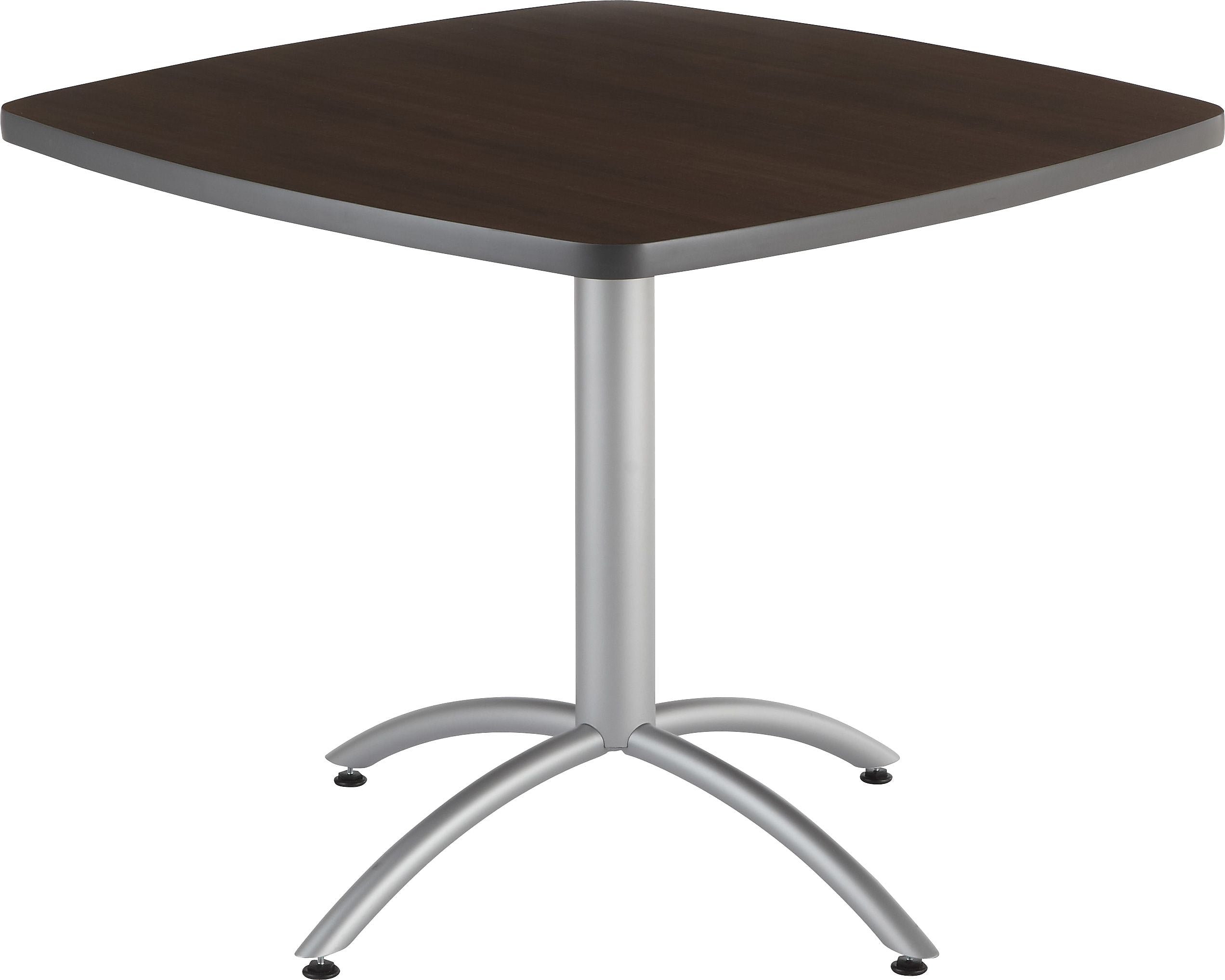 ICEBERG CafeWorks Square Melamine Cafe Table, 36"D x 36"W, Walnut (65614)