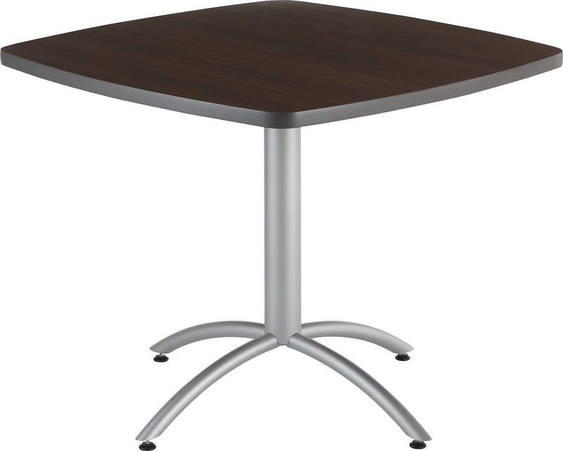 ICEBERG CafeWorks Square Melamine Cafe Table, 36"D x 36"W, Walnut (65614)