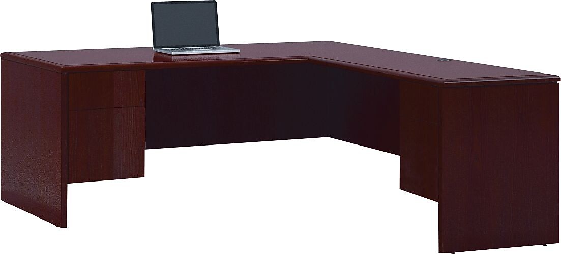 National Office Furniture Arrowood™ Laminate Right L-Shaped Workstation, Cordovan, 29 1/2" H x 71 3/4" W x 84 3/4" D