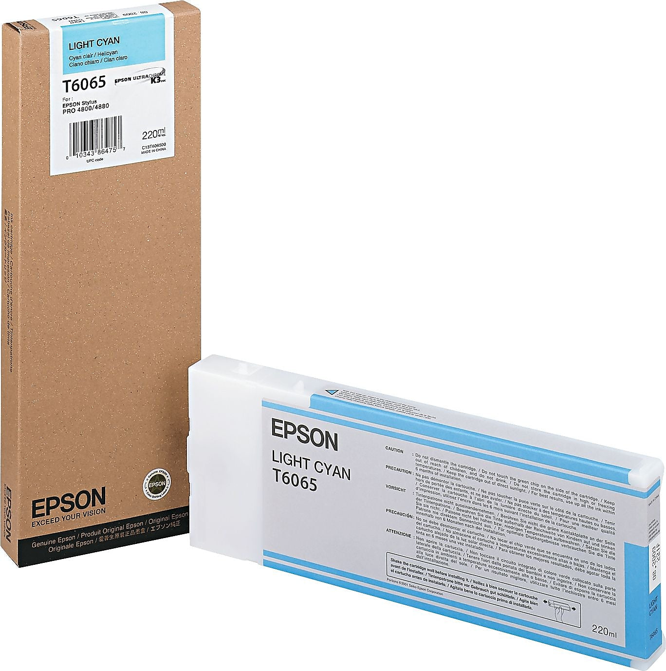Epson T606 Ultrachrome Light Cyan High Yield Ink Cartridge
