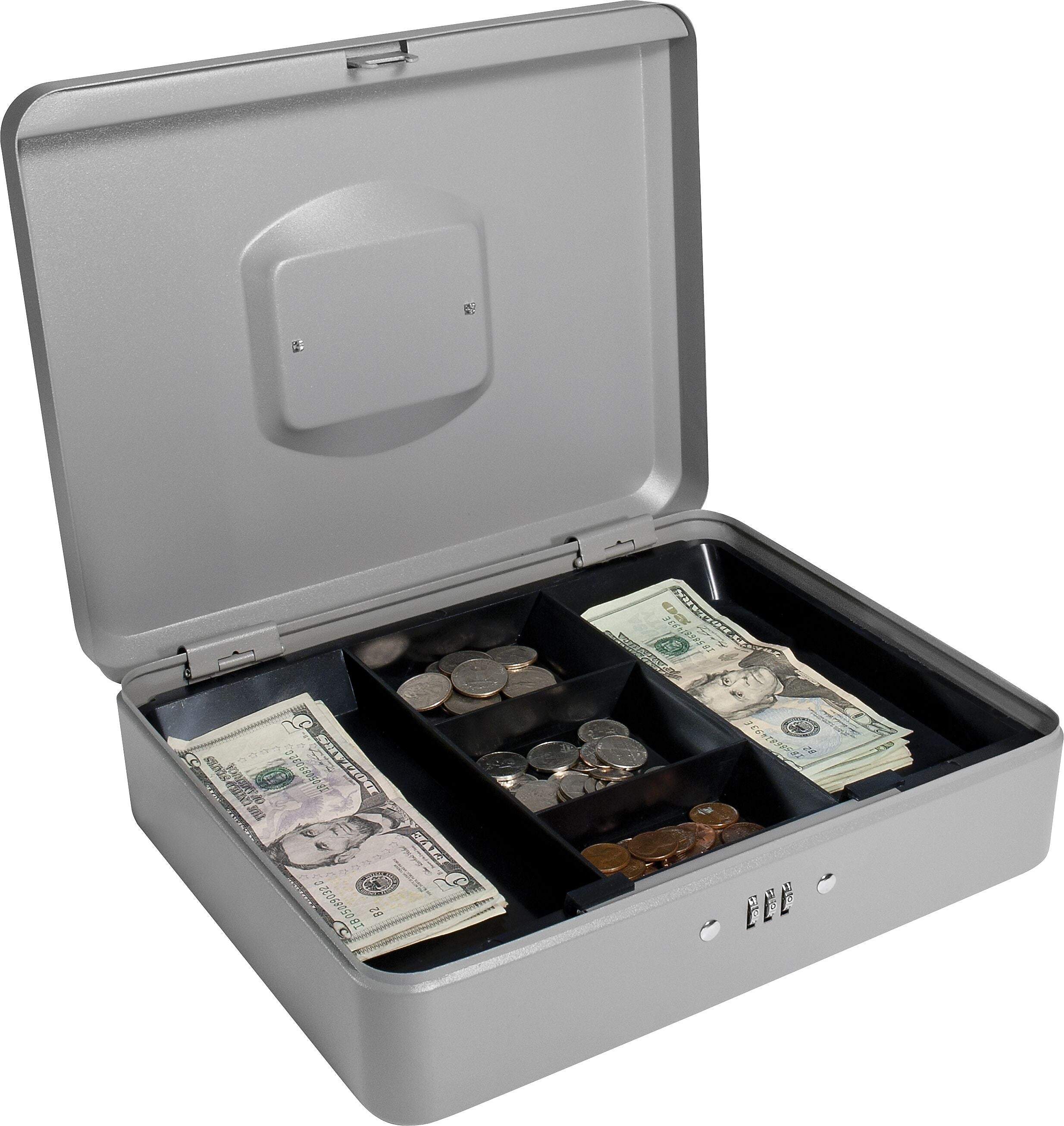 BARSKA Large Cash Box, 5 Compartments, Black (CB11788)