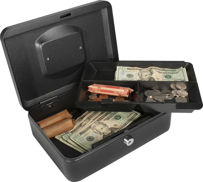 BARSKA Medium Cash Box, 3 Compartments, Black (CB11832)