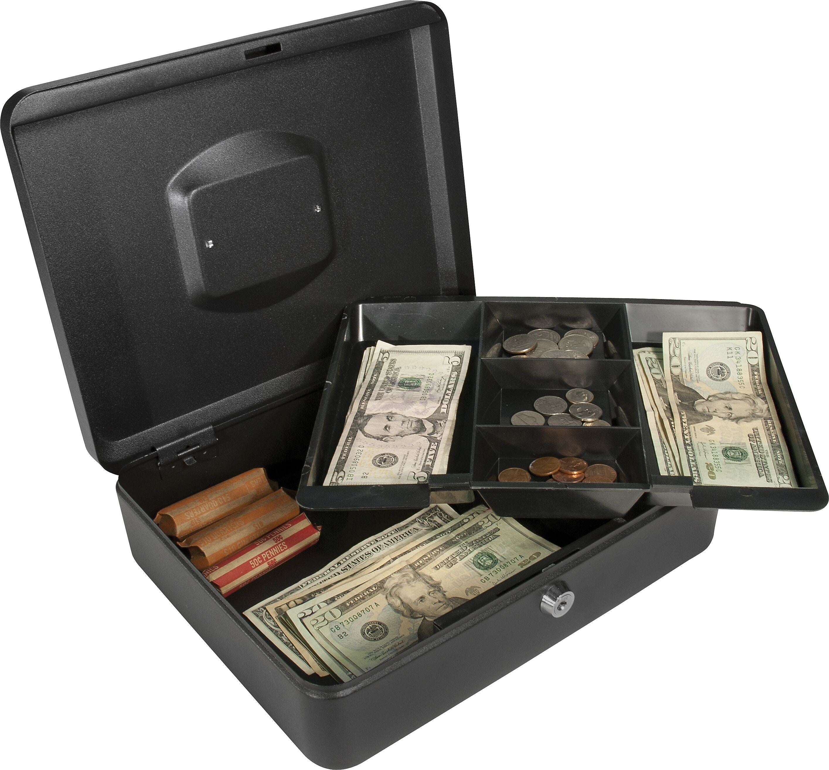 BARSKA Large Cash Box, 5 Compartments, Black (CB11834)