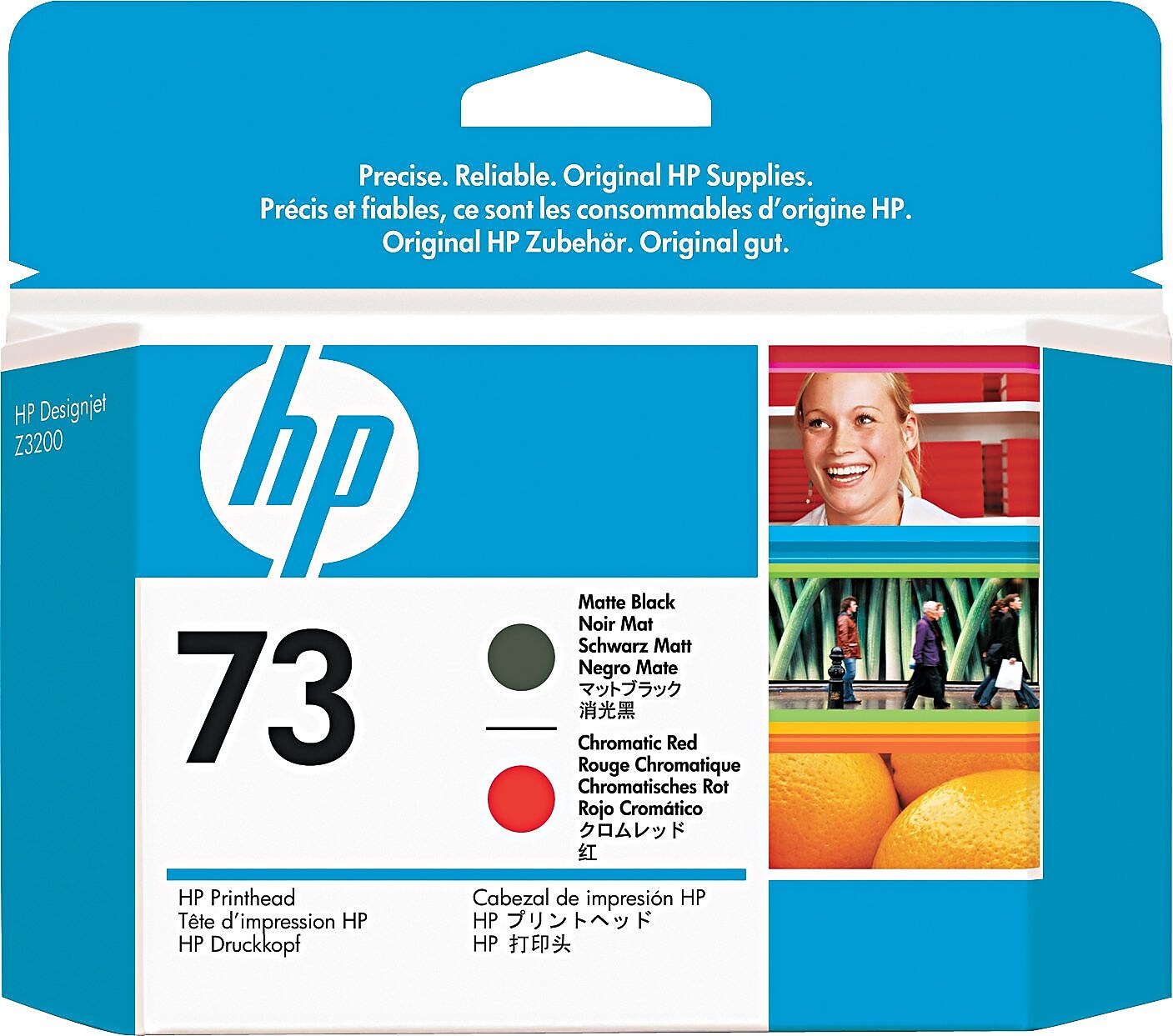 HP 73 Print Head, Black Matte/Chromatic Red (CD949A)