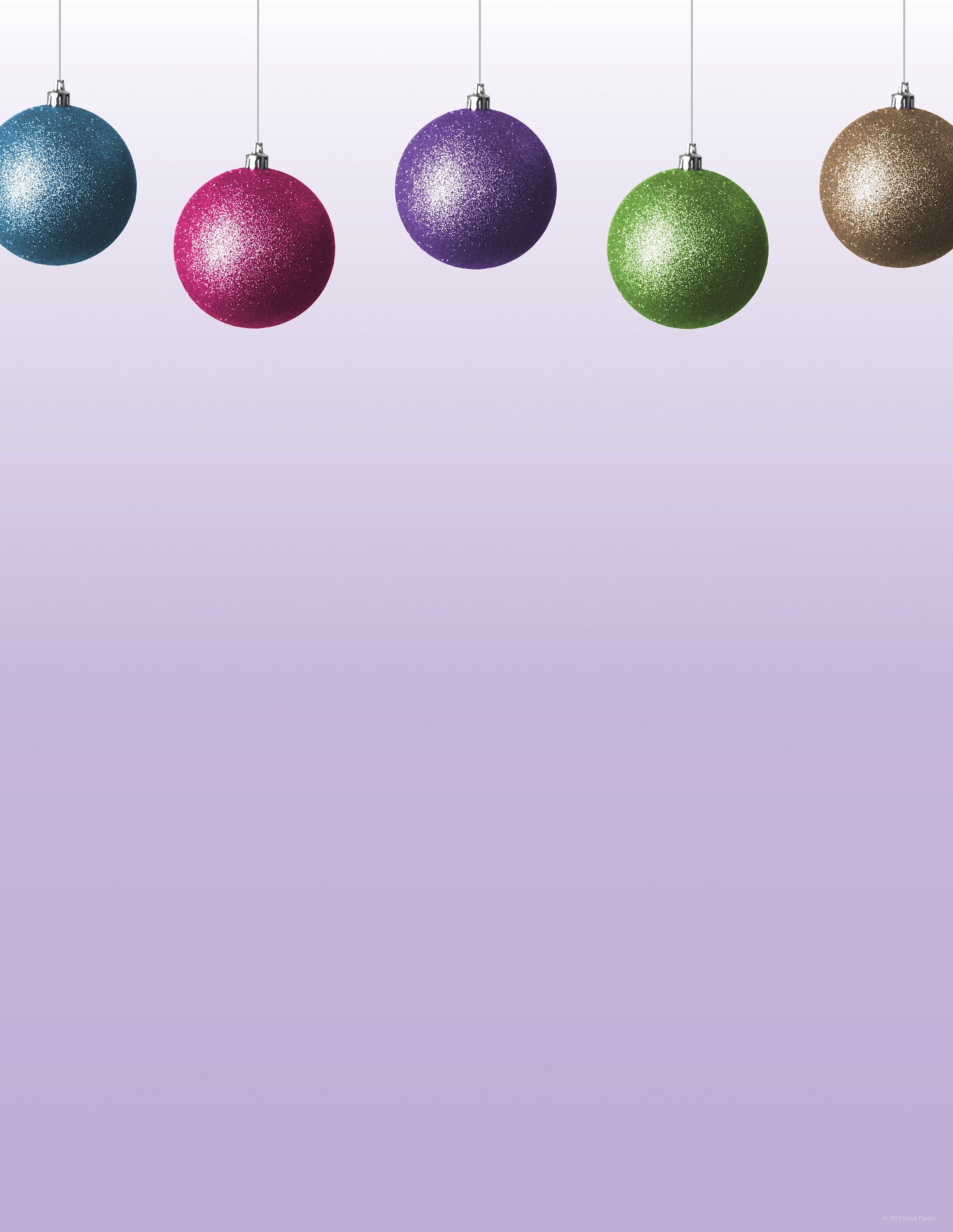 Great Papers® Holiday Stationery Glitzy Bulbs, 80/Count