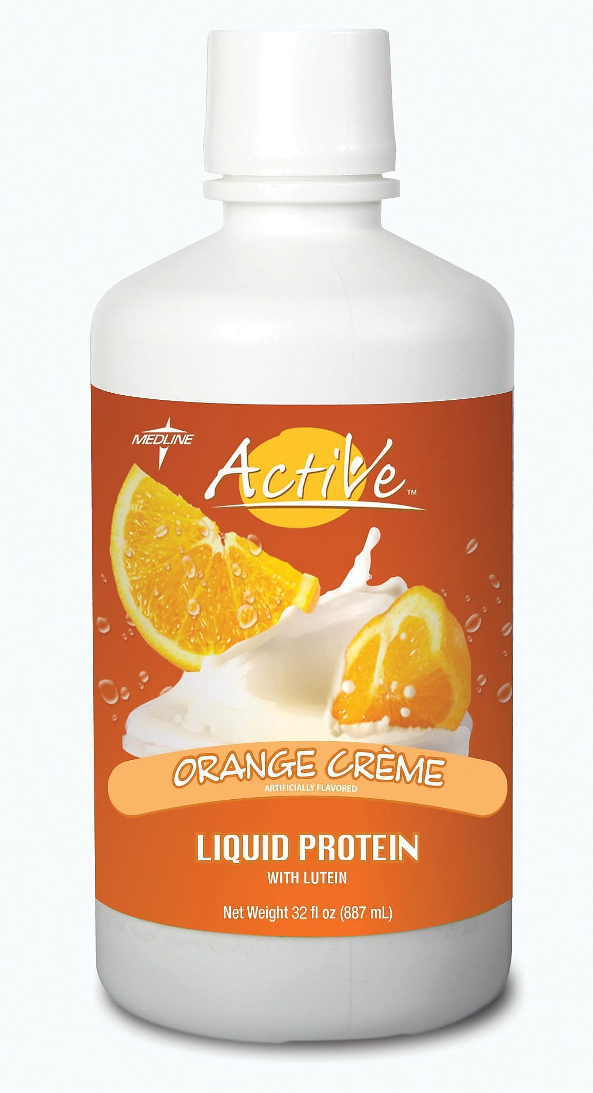 Medline Active Liquid Protein with Lutein, Orange Creme, 32 fl. oz., 4/Carton (ENT693OC)