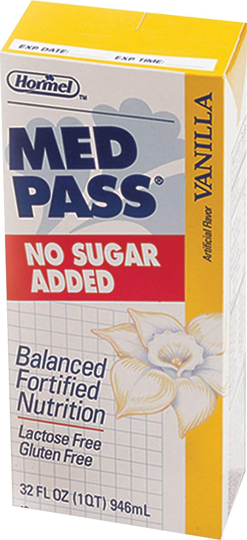 Med Pass Reduced-Sugar Fortified Nutritional Shake, Vanilla, 32 fl. oz./Can, 12 Cans/Carton (HML22649)