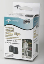 Guardian Quad Cane Tips, Gray, 1/2" I.D. Tip, 8/Pack (G02162)