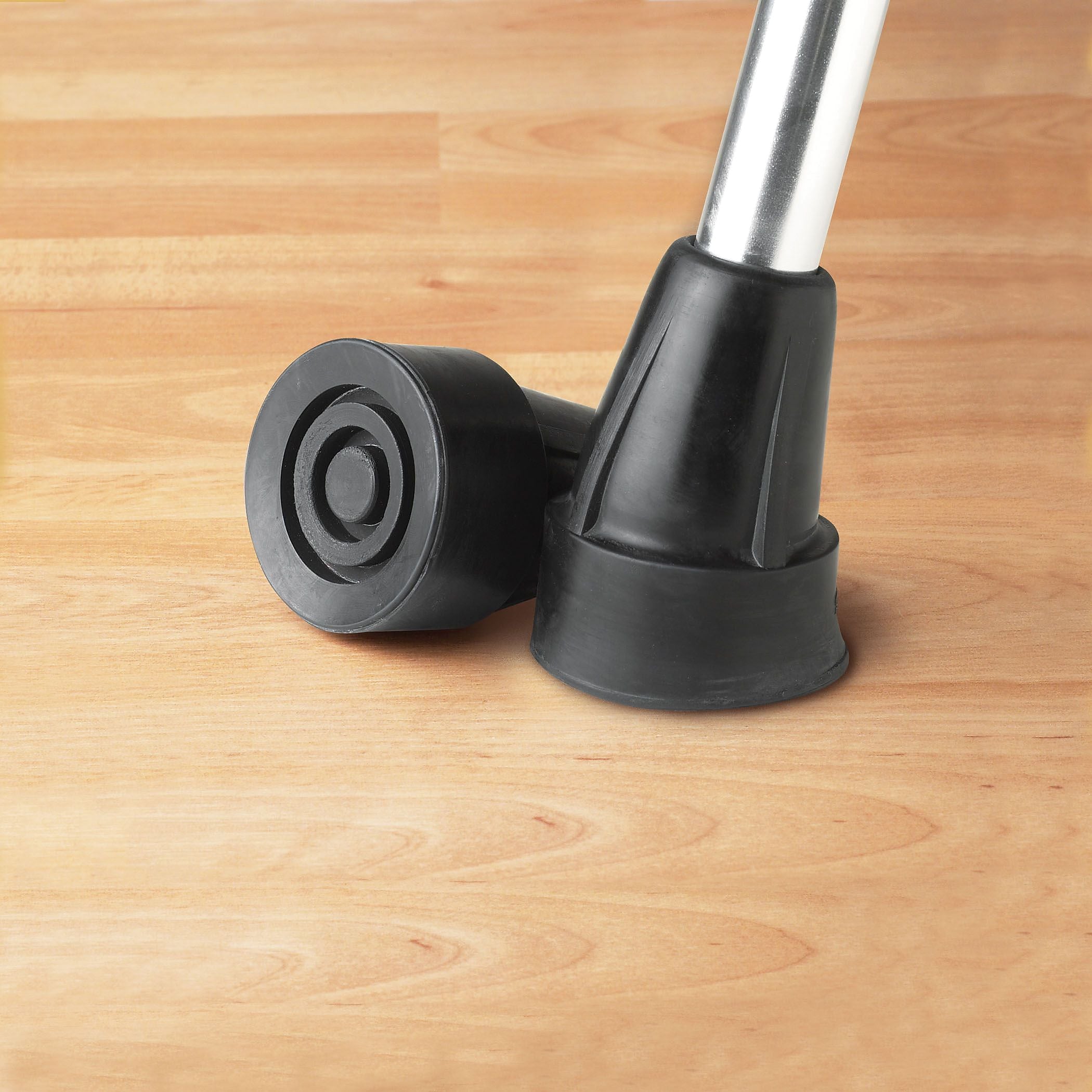 Medline Cane Replacement Tips, Black, 3/4" I.D., 6/Pack (MDS86426W)