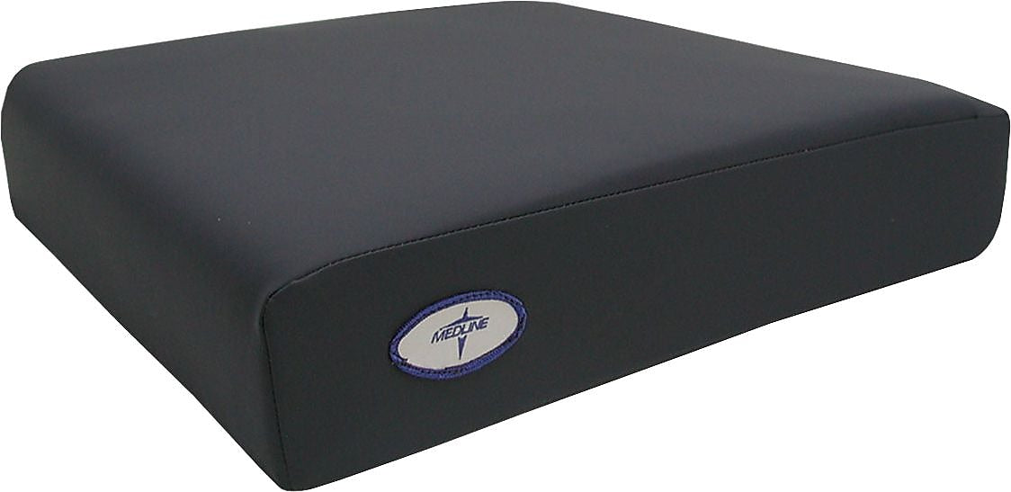 Medline Visco Foam Wheelchair Cushions, 18" L x 3" W x 16" D, Black (MSCVC1816)