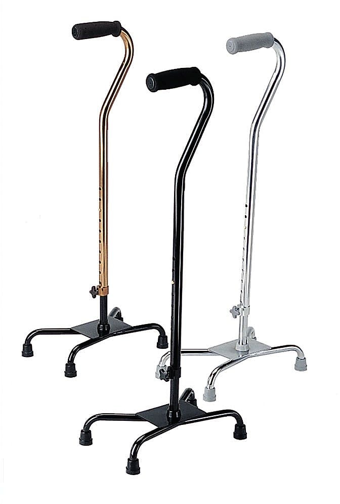 Medline Large Base Aluminum Quad Cane, Bronze, 2/Pack (MDS86228BRZ)
