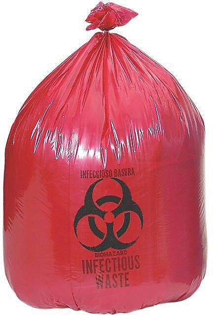 Medline Biohazard Liners; 4 gal, 17" L x 17" W, Red, 500/Pack