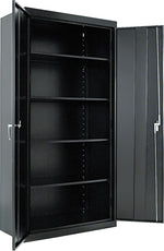 Alera Adjustable Storage Cabinet, Black, 4-Shelf, 36"W x 18"D x 72"H