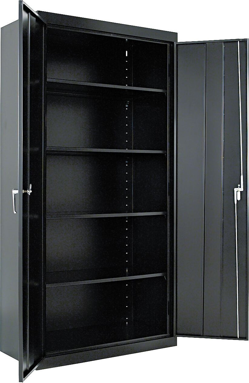 Alera Adjustable Storage Cabinet, Black, 4-Shelf, 36"W x 18"D x 72"H