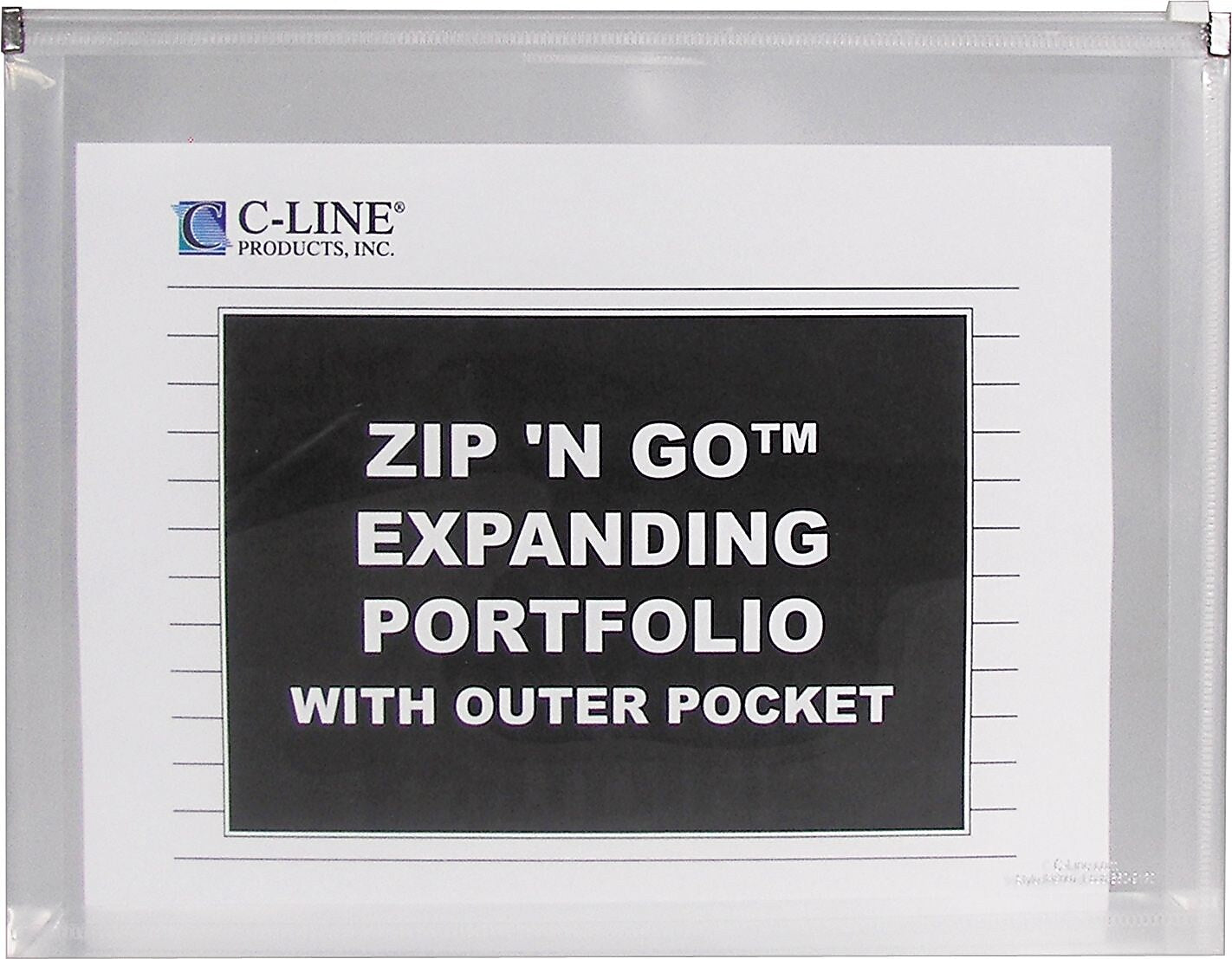 C-Line® Zip ‘N Go Resuable Envelope with Outer Pocket, Clear