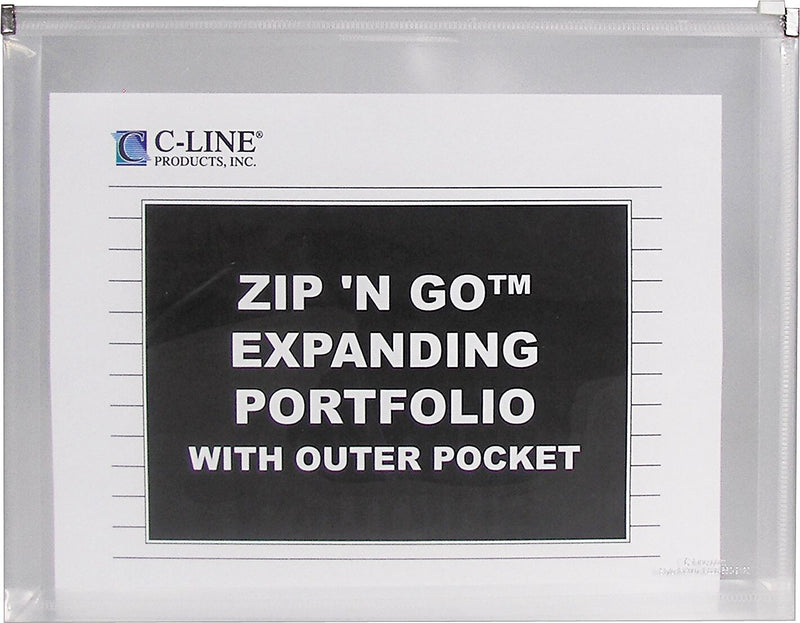 C-Line® Zip ‘N Go Resuable Envelope with Outer Pocket, Clear