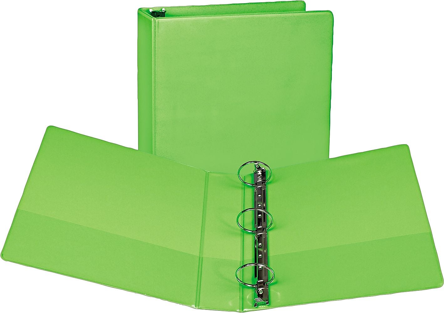 Samsill Earth's Choice Plant-Based Durable 2" View Binders, 3-Ring ,Made in USA, Lime Green, 2/Pack (SAMU86678)