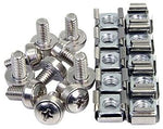 StarTech M6 Mounting Screws and Cage Nuts for Server Rack Cabinet, Silver, 50/Pack (CABSCREWM6)