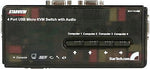 StarTech 4 Port Black USB KVM Switch Kit with Cables and Audio