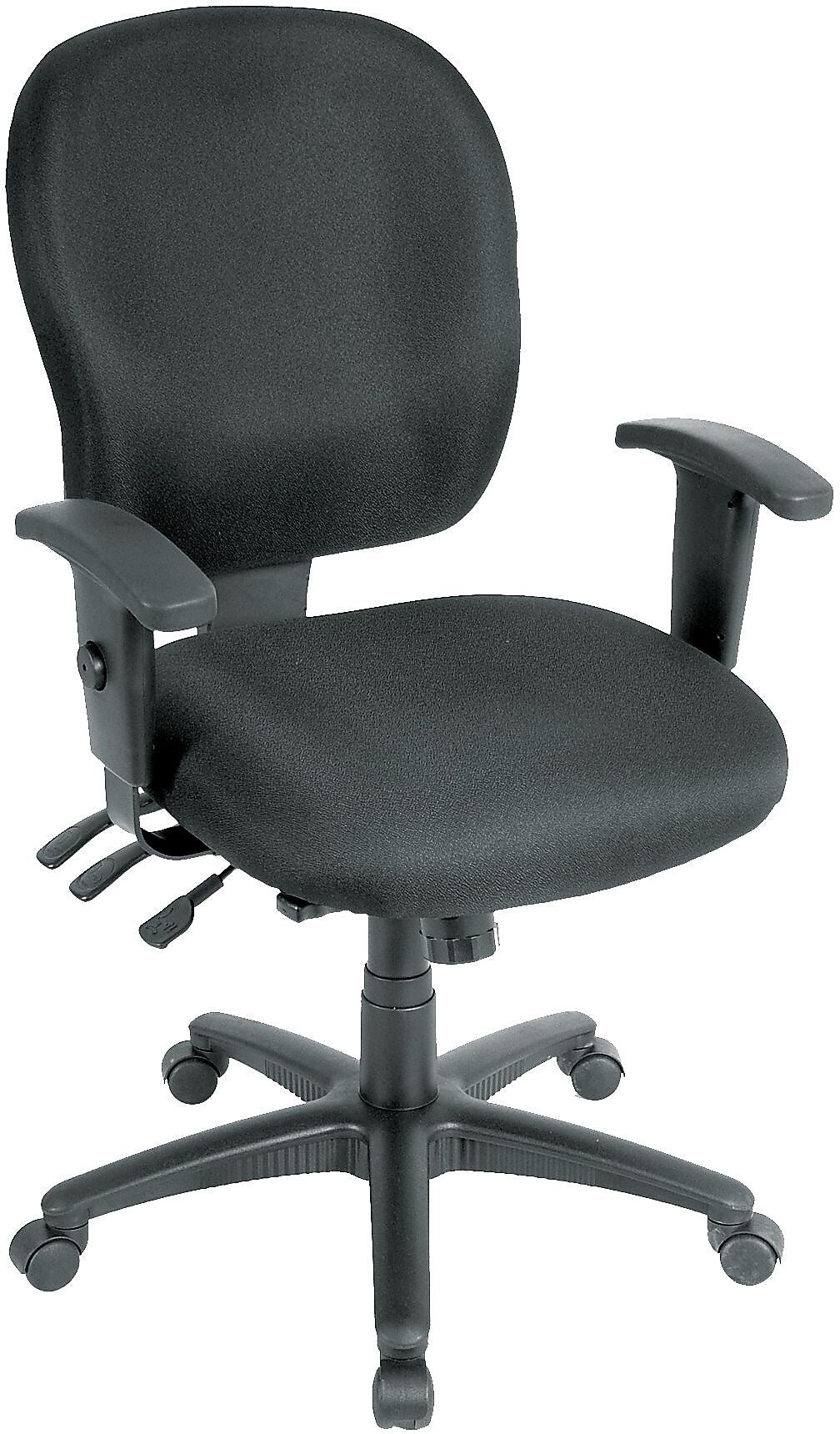 Raynor Eurotech Fabric Racer Mid Back Swivel Task Chair, Black