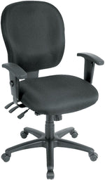 Raynor Eurotech Fabric Racer Mid Back Swivel Task Chair, Black