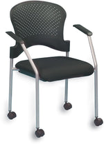 Raynor Eurotech Fabric Seat Breeze 4 Leg Side Chair, with Caster, Grey, 2/Carton