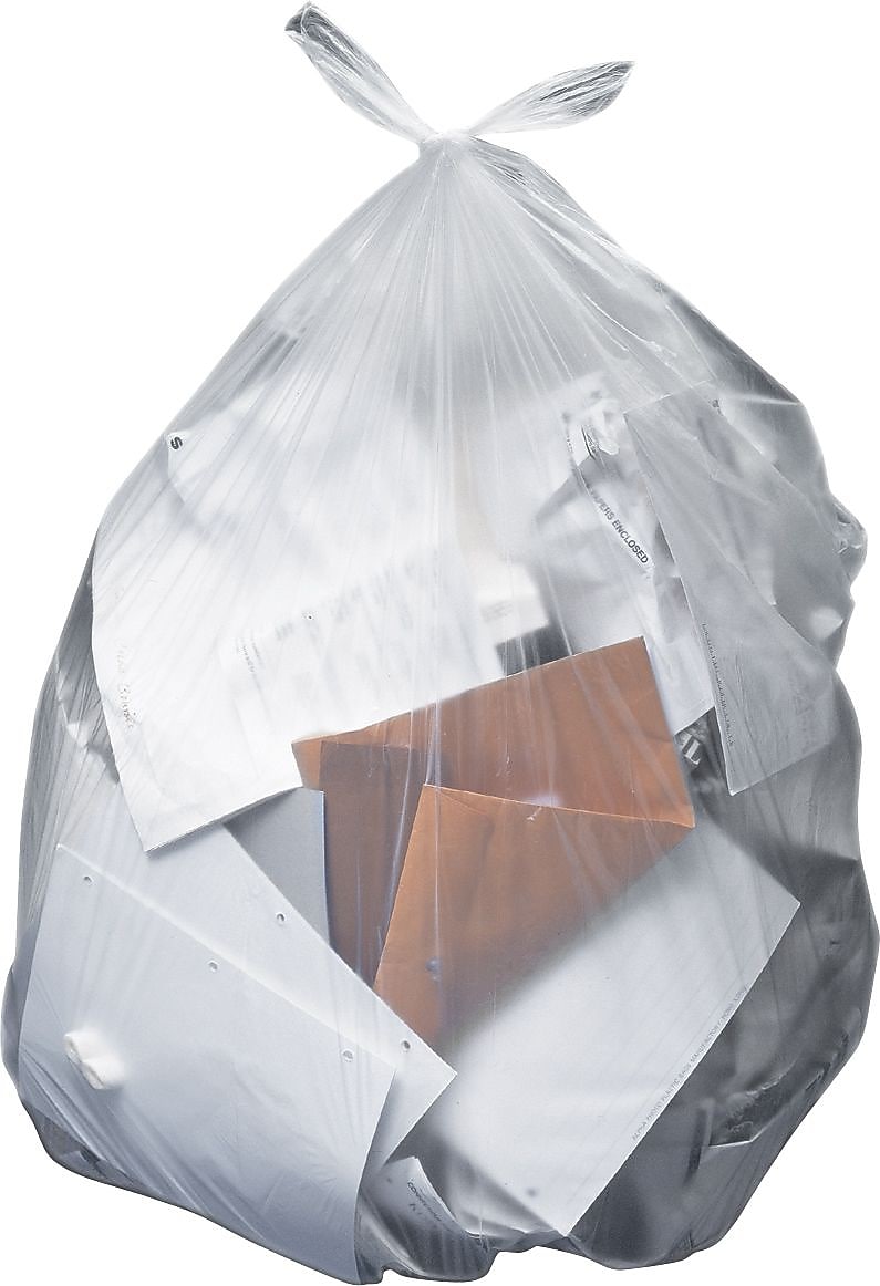 Heritage AccuFit 23 Gallon Industrial Trash Bag, 28" x 45", Low Density, 0.9 Mil, Clear, 200 Bags/Box, 8 Rolls (HERH5645TCR01)