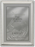 Lawrence Frames Polished Silver Plate 4" x 5" Picture Frame - Bead Border Design