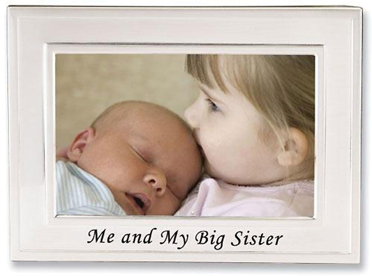 Lawrence Frames Me And My Big Sister 6" x 4" Metal Picture Frame, Silver Plated (506164)