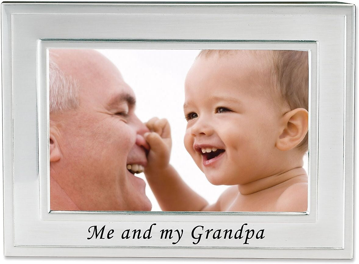 Lawrence Frames Me and My Grandpa 6" x 4" Metal Picture Frame, Silver Plated (506764)